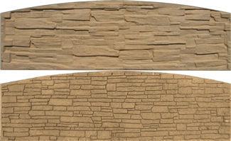 Betónová doska rádius 200x50(61)x4,5cm so vzorom štiepaného kameňa/skladaného kameňa obojpohľadná
